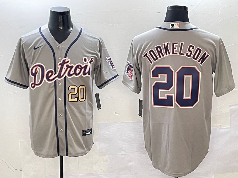 Men Detroit Tigers #20 Torkelson Grey Game 2025 Nike MLB Jersey style 3